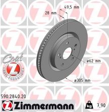 Zimmermann 590.2840.20 - Brzdový kotúč -