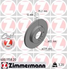 Zimmermann 600.1158.20 - Brzdový kotúč -