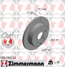 Zimmermann 590.2801.20 - Brzdový kotúč -