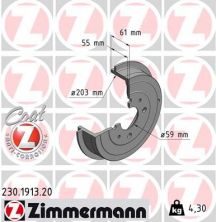 Zimmermann 230.1913.20 - Brzdový bubon -