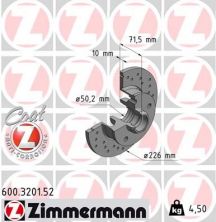 Zimmermann 600.3201.52 - Brzdový kotúč -