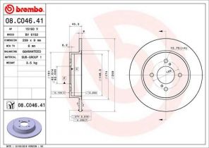 Brembo 08.C046.41 - Brzdový kotúč -