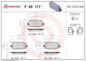 Brembo P 23 177 - Brzdové platničky -