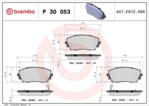 Brembo P 30 053 - Brzdové platničky -