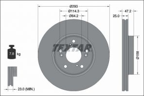 Textar 92321303 - Brzdový kotúč -