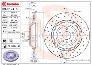 Brembo 09.D174.53 - Brzdový kotúč