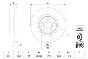 Bosch 0 986 479 E69 - Brzdový kotúč -