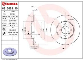 Brembo 08.3068.10 - Brzdový kotúč -