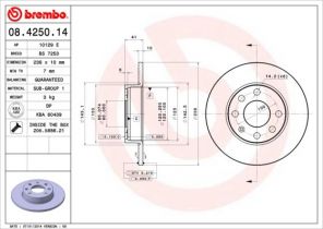 Brembo 08.4250.14 - Brzdový kotúč -