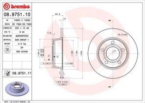 Brembo 08.9751.11 - Brzdový kotúč -