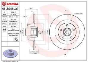 Brembo 08.B396.27 - Brzdový kotúč -