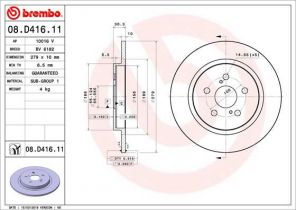 Brembo 08.D416.11 - Brzdový kotúč -
