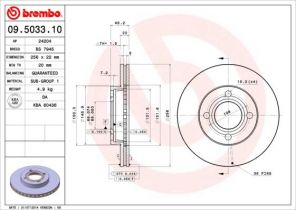Brembo 09.5033.10 - Brzdový kotúč -