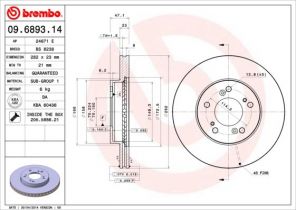 Brembo 09.6893.11 - Brzdový kotúč -