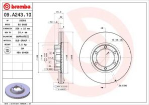 Brembo 09.A243.10 - Brzdový kotúč -