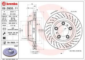 Brembo 09.D935.11 - Brzdový kotúč