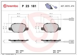 Brembo P 23 181 - Brzdové platničky -