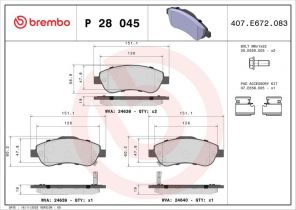 Brembo P 28 045X - Brzdové platničky -
