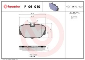 Brembo P 06 010 - Brzdové platničky -