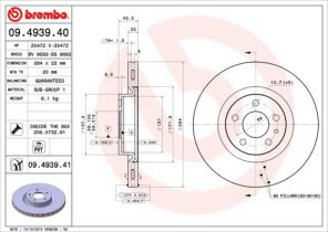 Brembo 09.4939.41 - Brzdový kotúč -
