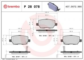 Brembo P 28 078 - Brzdové platničky -