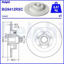 Delphi BG9412RSC - Brzdový kotúč -