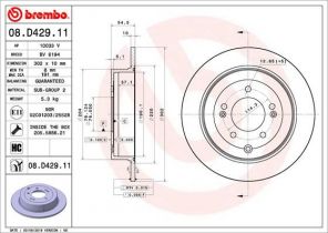 Brembo 08.D429.11 - Brzdový kotúč -