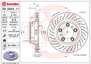 Brembo 09.D934.11 - Brzdový kotúč
