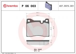 Brembo P 06 003 - Brzdové platničky -