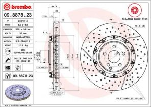 Brembo 09.8878.23 - Brzdový kotúč -