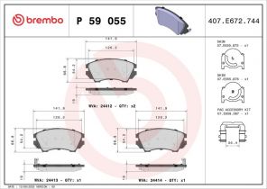 Brembo P 59 055X - Brzdové platničky -