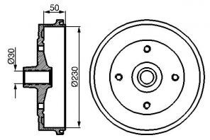 Bosch 0 986 477 030 - Brzdový bubon -