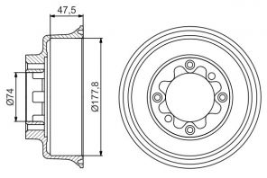 Bosch 0 986 477 154 - Brzdový bubon -