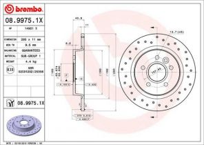 Brembo 08.9975.1X - Brzdový kotúč -