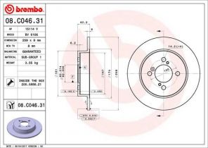 Brembo 08.C046.31 - Brzdový kotúč -
