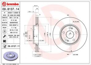 Brembo 09.8137.11 - Brzdový kotúč -