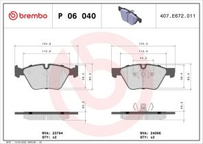 Brembo P 06 040X - Brzdové platničky -