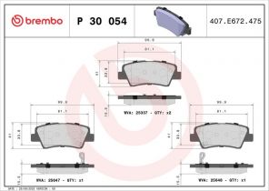 Brembo P 30 054 - Brzdové platničky -