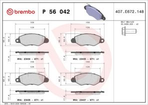 Brembo P 56 042 - Brzdové platničky -