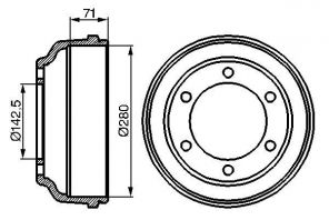 Bosch 0 986 477 047 - Brzdový bubon -