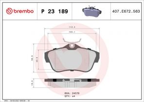 Brembo P 23 189 - Brzdové platničky -