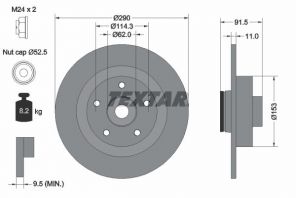 Textar 92317603 - Brzdový kotúč -