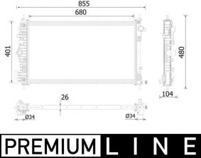 Mahle CR 2225 000P - Chladič vody -