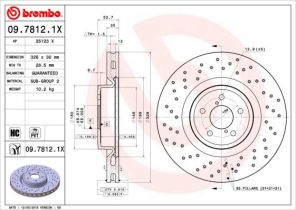 Brembo 09.7812.1X - Brzdový kotúč -