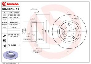 Brembo 08.B649.11 - Brzdový kotúč -