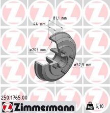 Zimmermann 250.1765.00 - Brzdový bubon -