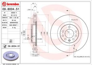 Brembo 09.8004.51 - Brzdový kotúč -