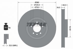 Textar 92316405 - Brzdový kotúč -