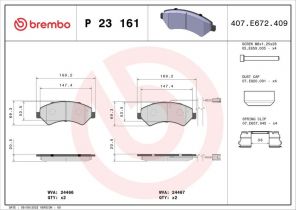 Brembo P 23 161 - Brzdové platničky -