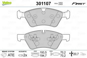 Valeo 301107 - Brzdové platničky -